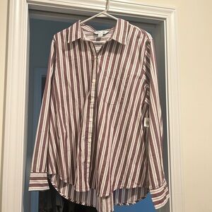 Old Navy Red and White Button Down Shirt